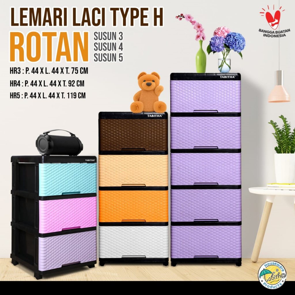 Jual Tabitha Lemari Laci Plastik Serbaguna Motif Minimalis