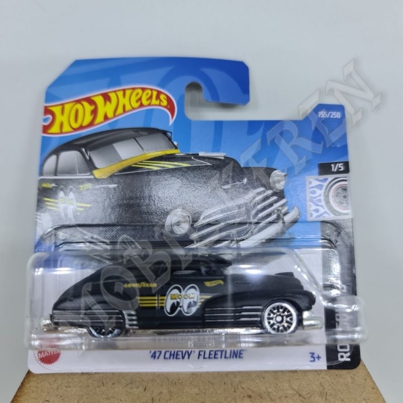Jual Hot Wheels Short Card Rod Squad 47 Chevy Fleetline Black Mooneyes Shopee Indonesia