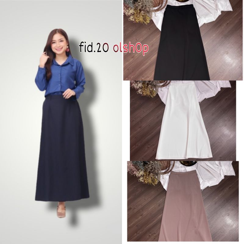 Jual Rok Kerja Wanita Line A Maxi Skirt Rok Formal Kantor Rok