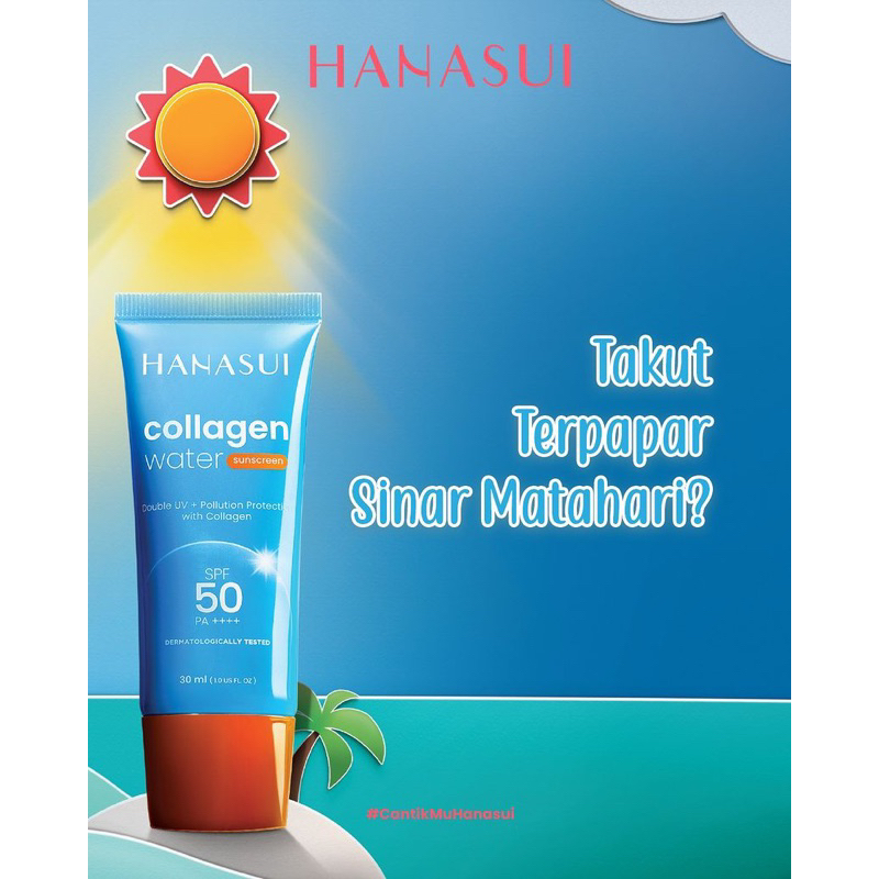 Jual Hanasui Collagen Water Sunscreen SPF 50 PA 30ML Shopee Indonesia