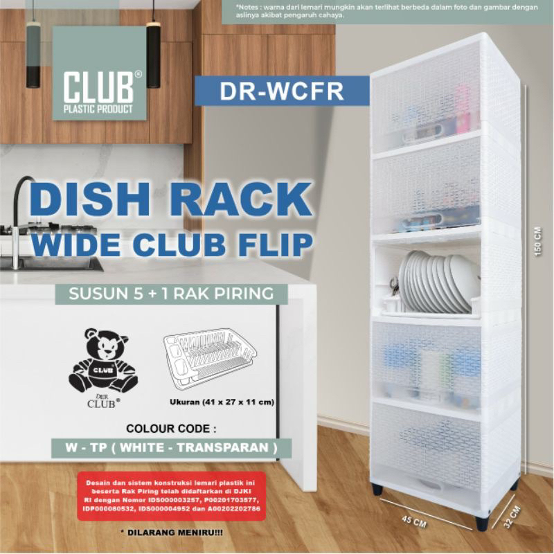 Jual Dr Wcfr Dish Rack Wide Club Flip Susun Dr Lemari Piring Rak