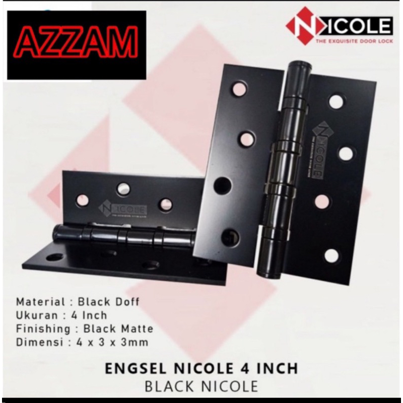 Jual Promo Engsel Inc Inch Dekkson Engsel Pintu Panel Dekkson Black