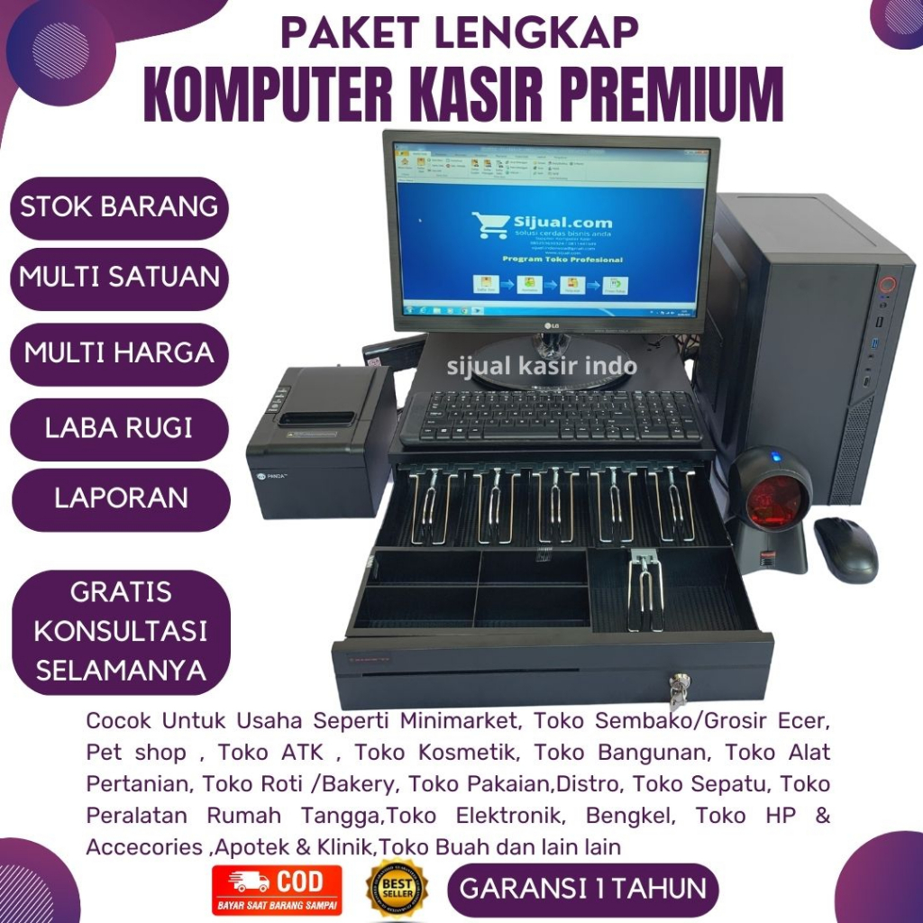 Jual Komputer Kasir Lengkap Komputer Kasir Full Set Komputer Kasir