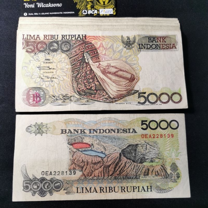 Jual 5000 Rupiah Sasando 1992 Kertas Tebal Shopee Indonesia