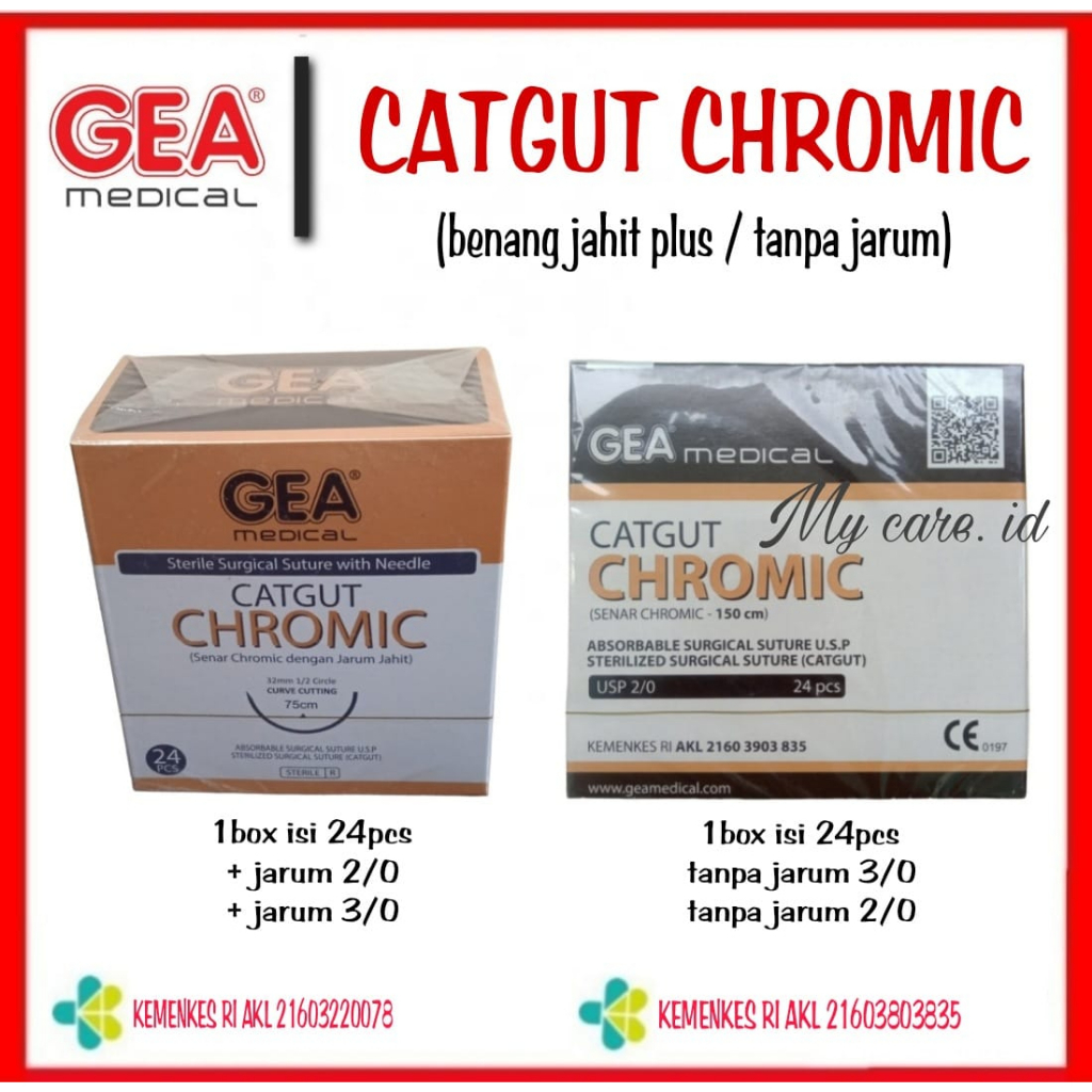 Jual Lyncare Catgut Chromic Gea Benang Jahit Cromic Benang Operasi