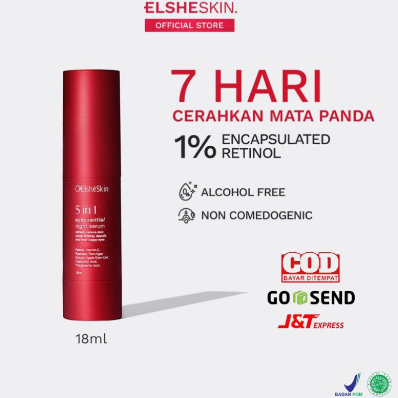 Jual GOSEND COD ELSHESKIN 5 IN 1 EYESSENTIAL NIGHT SERUM 18ML WITH