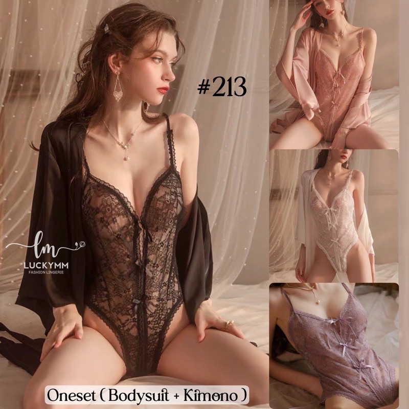 Jual Sexy Lingerie Kimono Bodysuit Satin Baju Tidur Sexy Lingerie