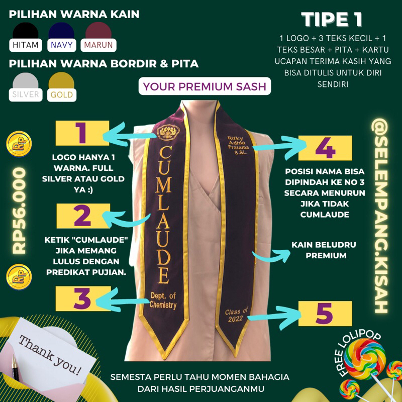 Jual Selempang Wisuda Leher Murah Hari Jadi Langsung Kirim Shopee