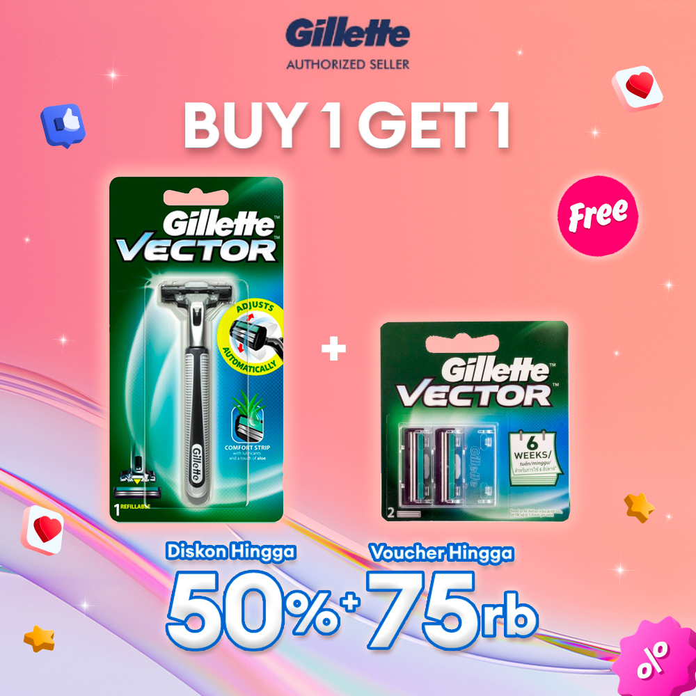 Jual Gillette Pencukur Vector Razor 2 Isi Ulang Pisau Cukur Shopee