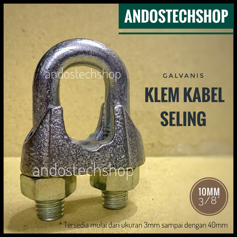 Jual Klem Kabel Seling 10MM Steel Wire Clamp Sling 10 MM Shopee