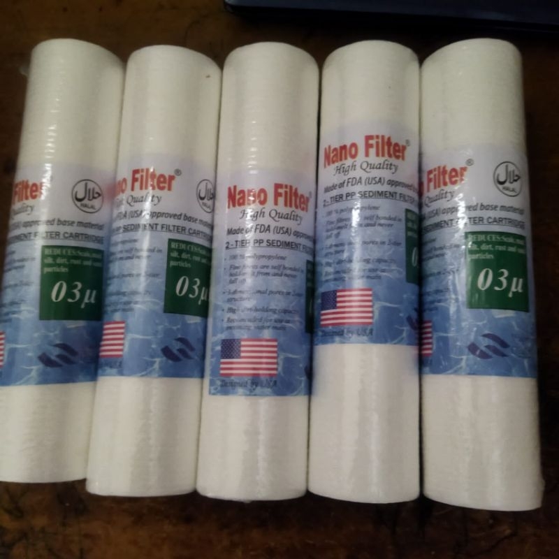 Jual Cartridge Sedimen Filter Air Inch Nano Filter Dus Shopee