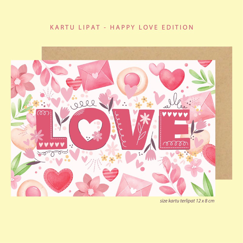 Jual KARTU VALENTINE LIPAT PREMIUM LOVE CARD BLANK CARD KARTU UCAPAN