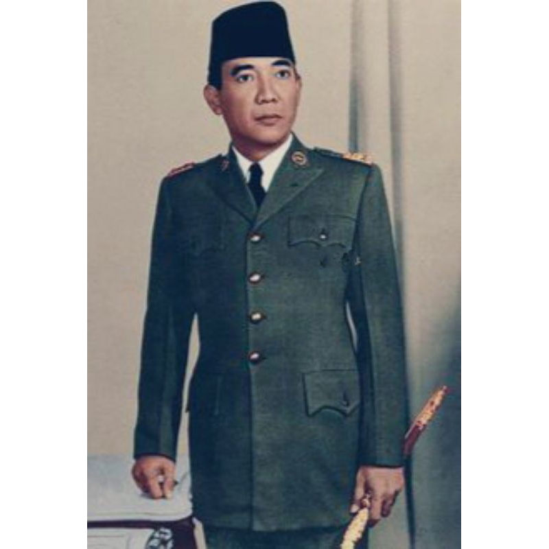 Jual Lukisan Cetak PRESIDEN SOEKARNO Ukuran JUMBO 100x70cm