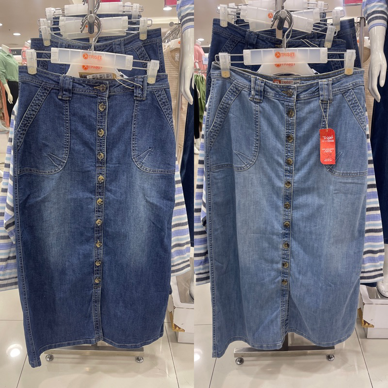 Jual Rok Jeans Denim Wanita TRISET S XL Shopee Indonesia