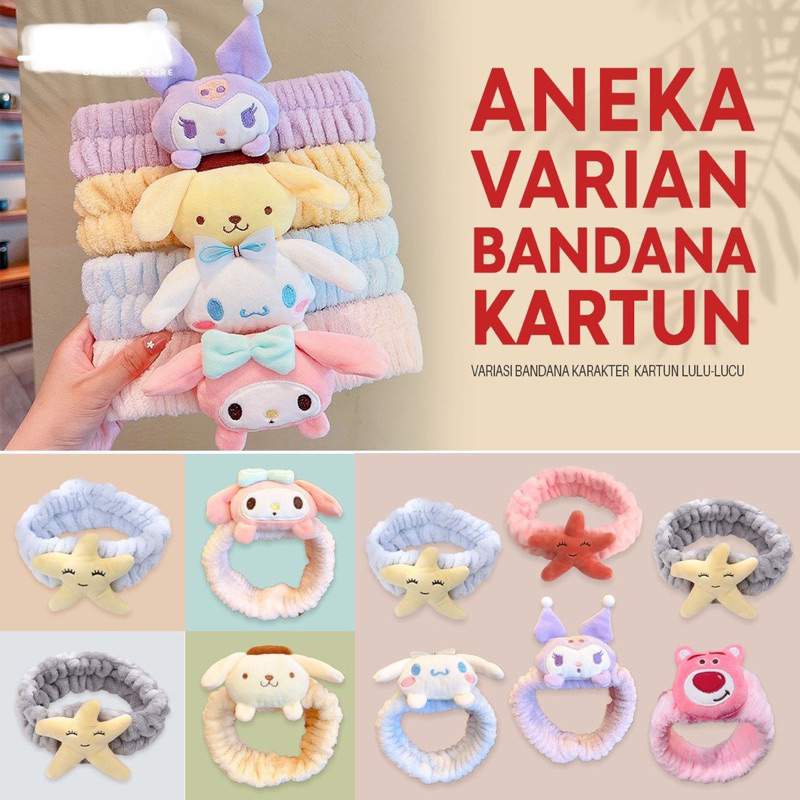 Jual Bando Handuk Sanrio Bandana Handuk Headband Serbaguna Boneka