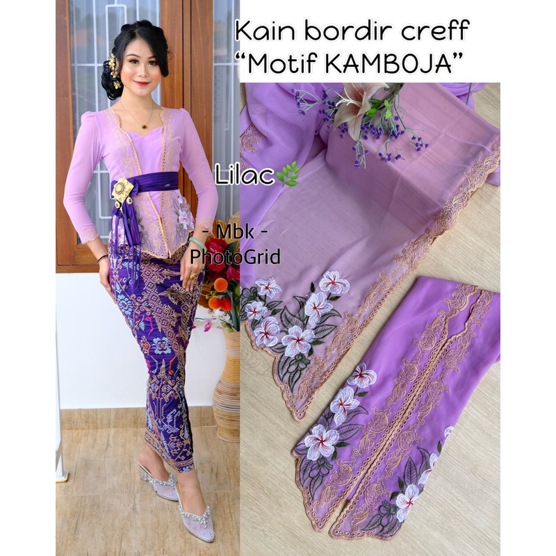 Jual Wkb Kebaya Bordir Motif Kamboja Kebaya Adat Bali Murah