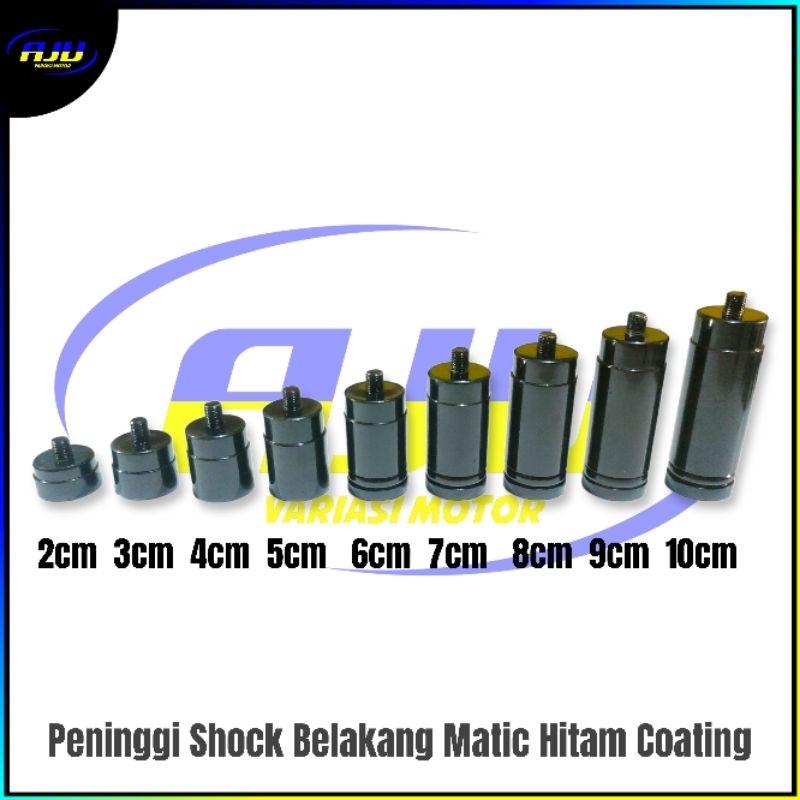 Jual Peninggi Shock Belakang Matic Universal High Quality Hitam Coating