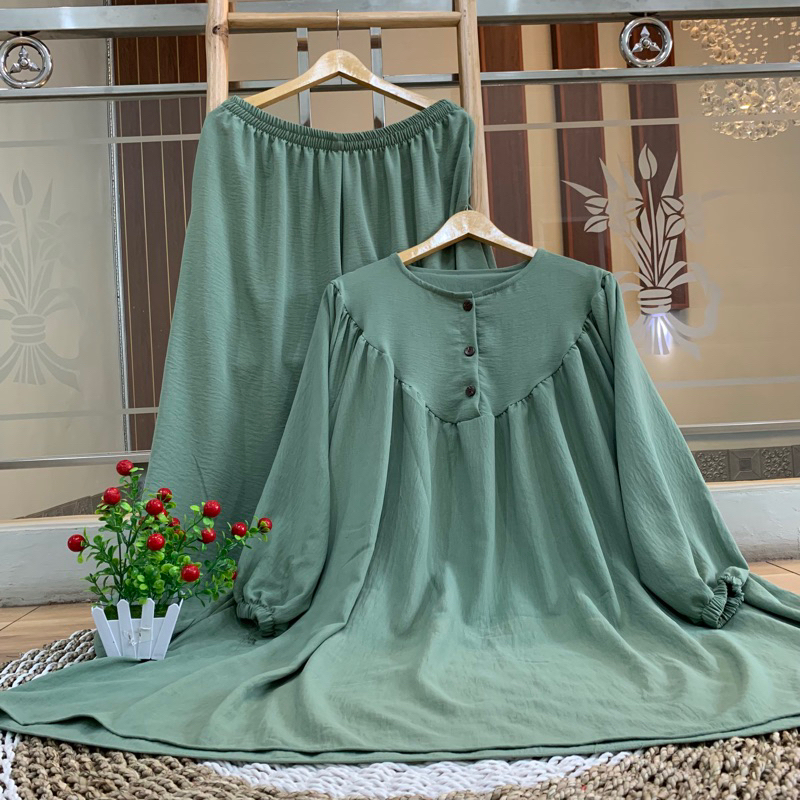 Jual Elvarette Set Tunik Super Jumbo Setelan Tunik Wanita Ld 165cm