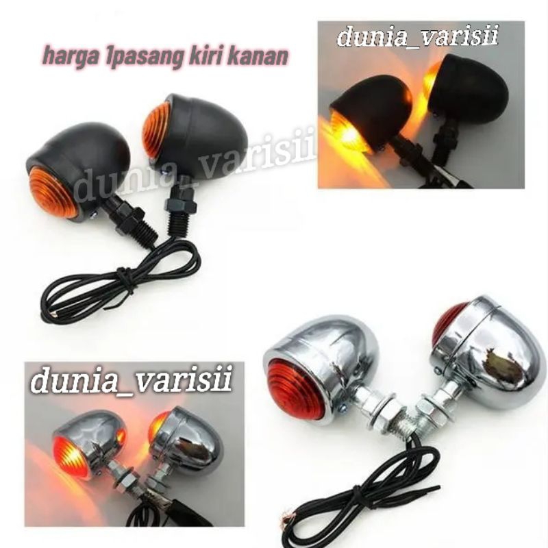 Jual Lampu Sen Klasik Bulat Sein Mini Riting Besi Crome Ori Sen