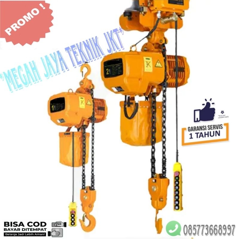 Jual Electric Chain Hoist With Trolly Ton X Meter Voll V Phase