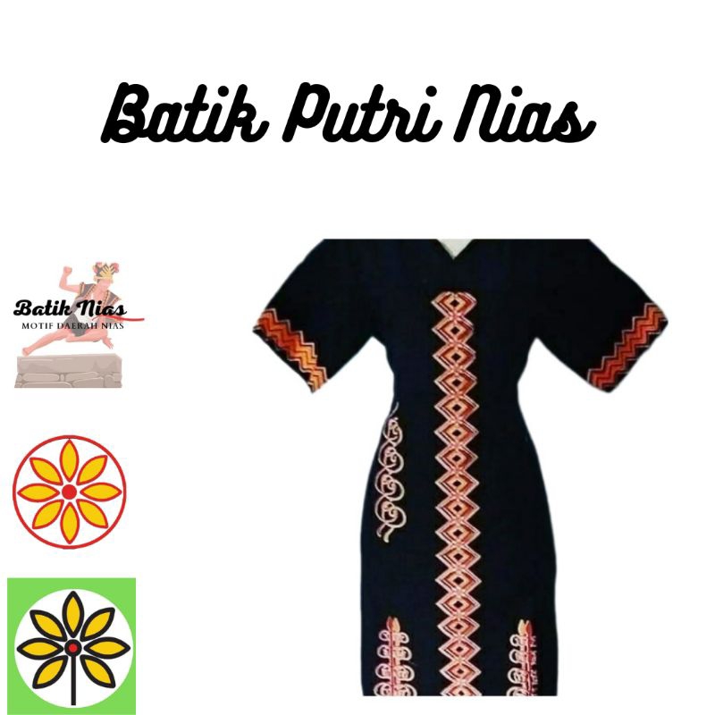 Jual Batik Putri Motif Daerah Nias Gaun Terusan Motif Nias Blus Dress