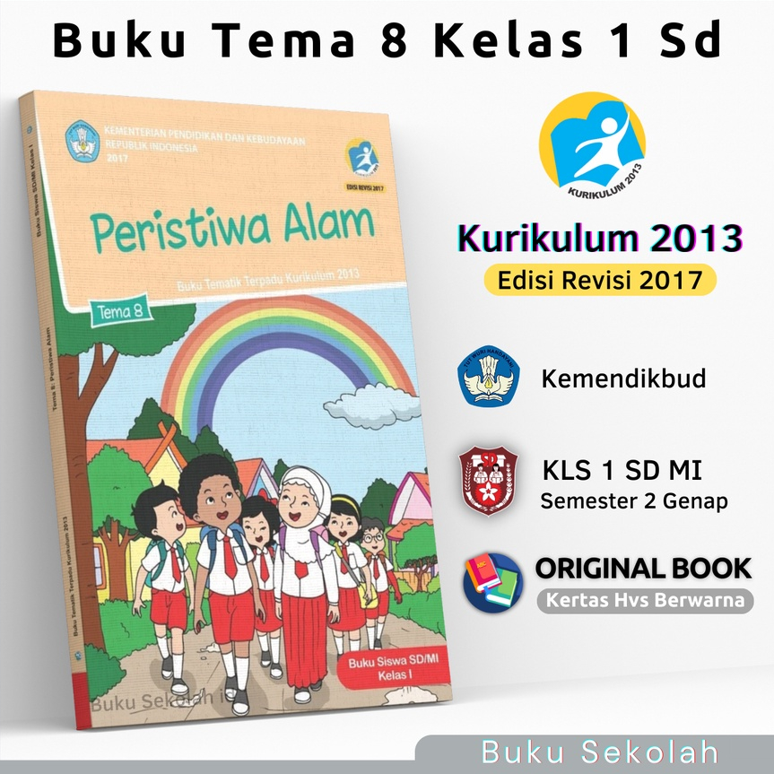 Jual Buku Siswa Pelajaran Tema 8 Kelas 1 SD MI Semester 2 Peristiwa