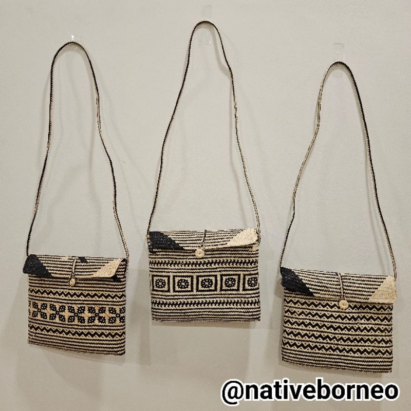 Jual Slingbag Rotan Tutup Motif Tas Selempang Rotan Motif Dayak