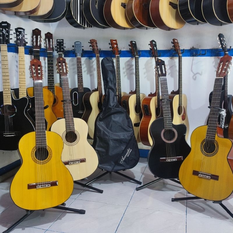 Jual Gitar Klasik Nilon Premium Tanam Besi Bonus Lengkap Shopee Indonesia