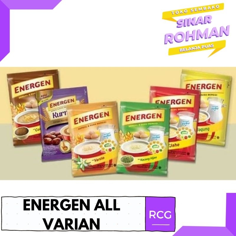 Jual ENERGEN MINUMAN SEREAL DAN SUSU KEMASAN SACHET ALL VARIAN Shopee