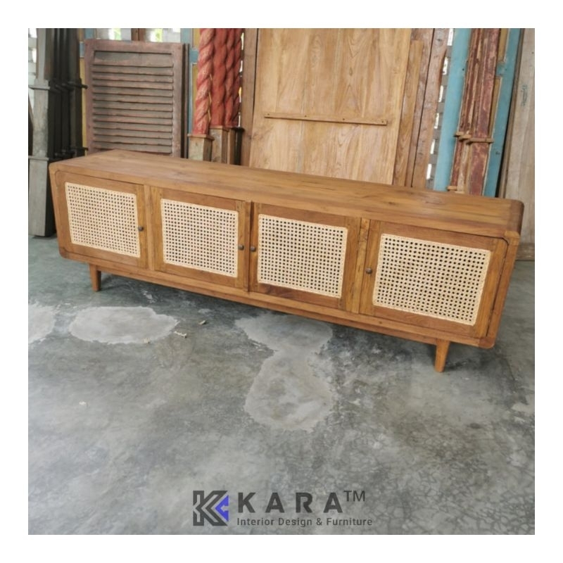 Jual Kabinet TV Anyaman Rotan 120 200 Cm Meja TV Bufet TV Cabinet