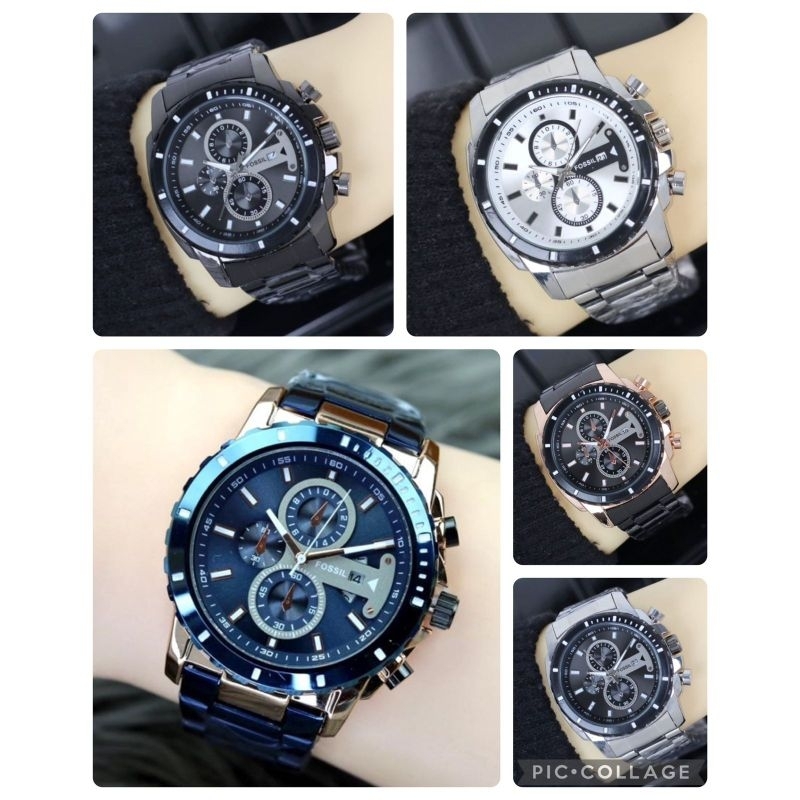 Jual Jam Tangan Pria Fs Tali Rantai Chrono Variasi Tanggal Aktif