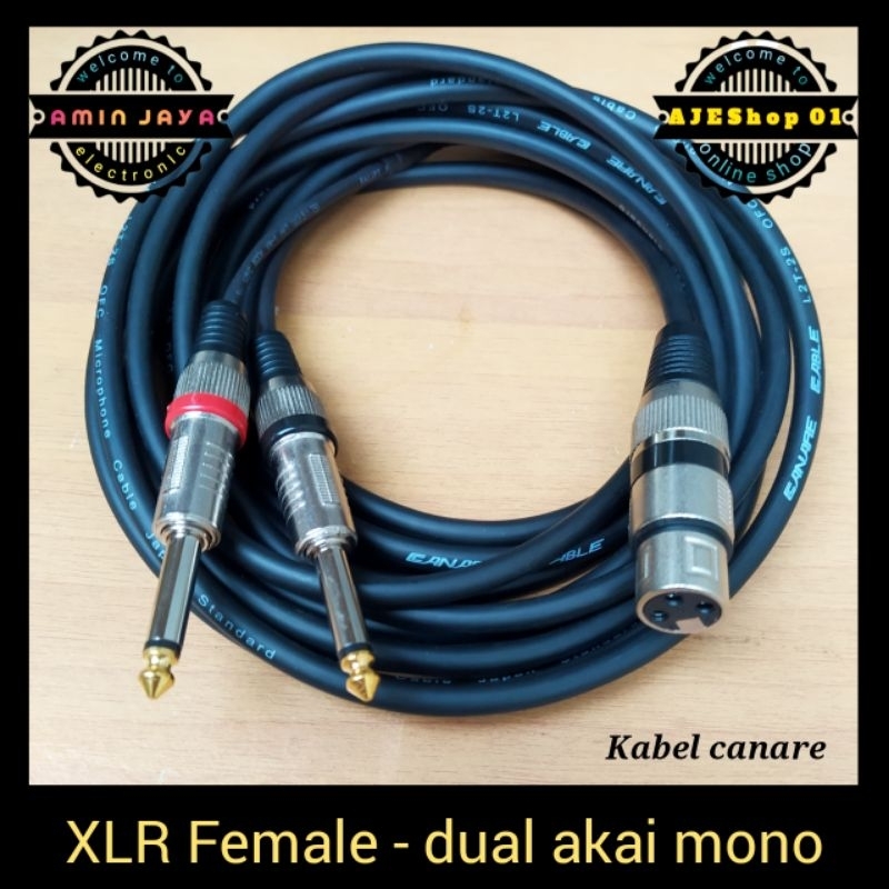 Jual Kabel Jack Xlr Female To Dual Akai 6 5 Kabel Canare Panjang 1