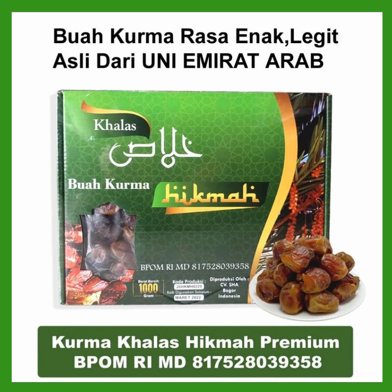 Jual Kurma Hikmah Khalas Kurma Kholas Hikmah Premium Kg Shopee