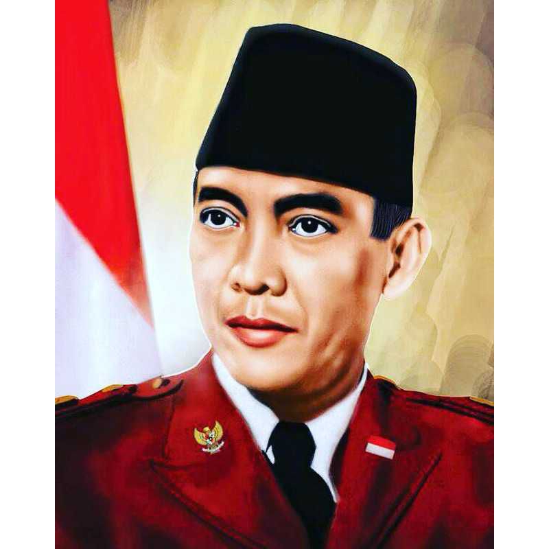 Jual Lukisan Cetak Presiden Soekarno Ukuran Jumbo X Cm