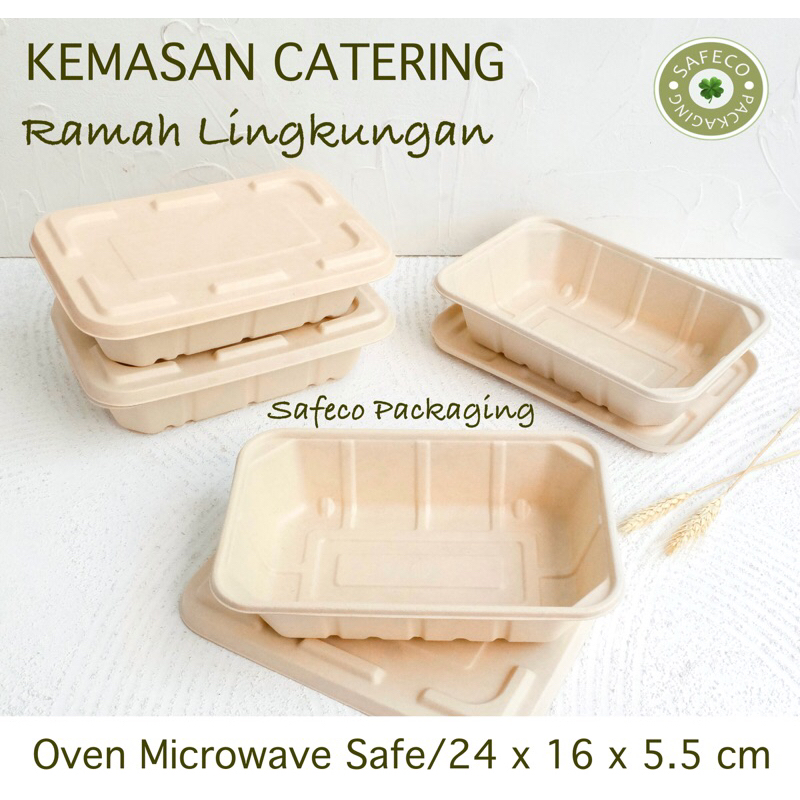 Jual Safeco Packaging Bagasse Lunch Box Type Wide Ml Kotak Tempat