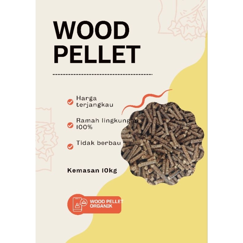 Jual Wood Pellet Kemasan Kemasan 10kg Alas Kandang Kucing Hamster