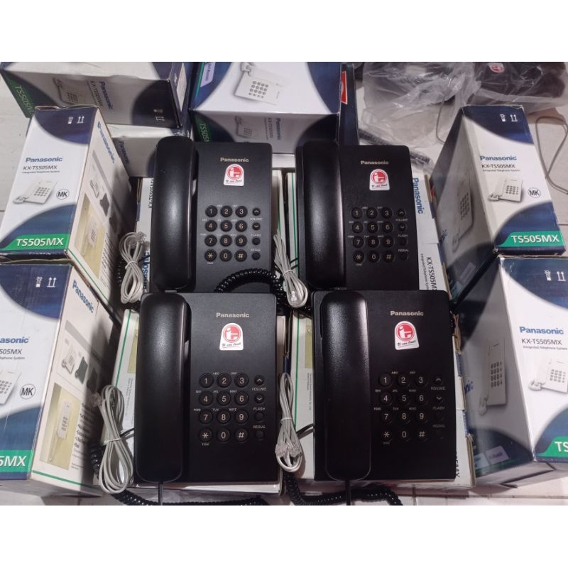 Jual PESAWAT TELEPON PANASONIC KX TS 505 500 HITAM SEPERTI BARU 97