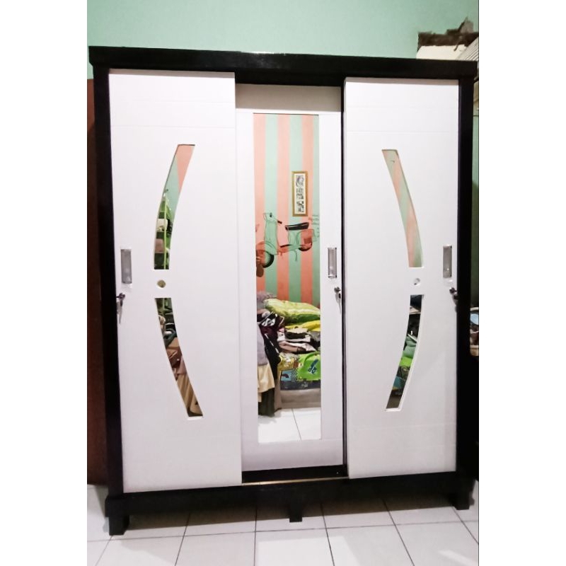 Jual Lemari Pakaian Blockteak 3 Dan 2 Pintu Sliding Shopee Indonesia