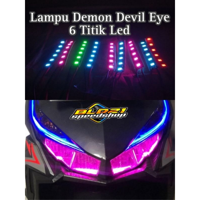 Jual Lampu Demon Devil Eye 6 Titik Led Kabel Aerox Nmax Beat Vario