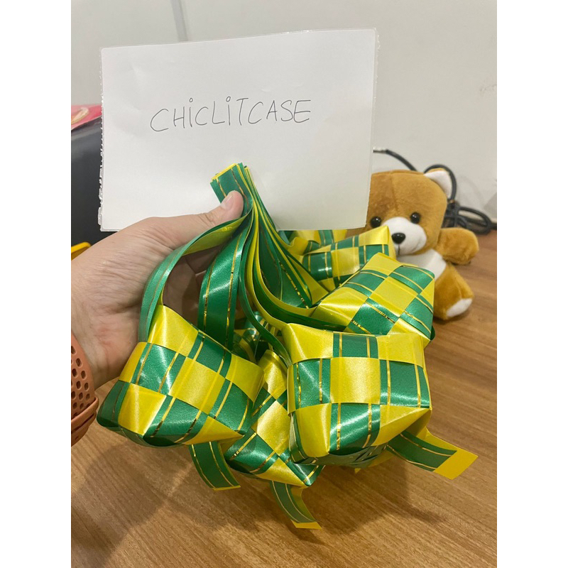 Jual Hiasan Plastik Pita Ketupat Parcel Lebaran 1 Lusin 12 Pcs Shopee