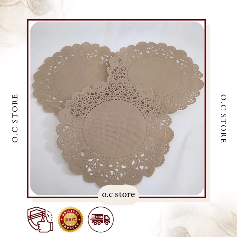 Jual Doilies Paper Alas Renda Kertas Coklat Toples Tabung Isi