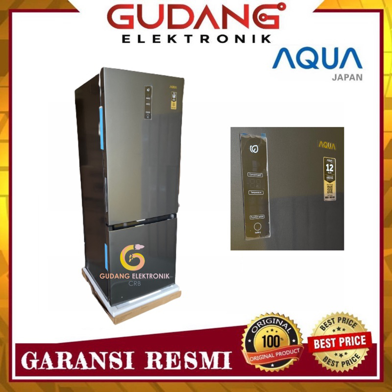 Jual LEMARI ES 2 PINTU AQUA AQR 320RBM KULKAS AQUA AQR 320 RBM INVERTER