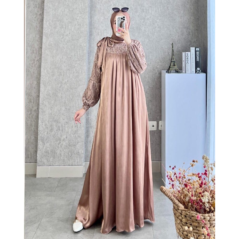 Jual Yumna Dress Wanita Bahan Maxmara Premium Adem Dingin Ukuran M L Xl