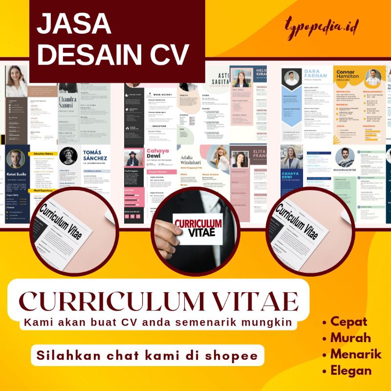 Jual JASA DESAIN CURRICULUM VITAE EDIT CV BUAT CV MURAH BY TYPOPEDIA