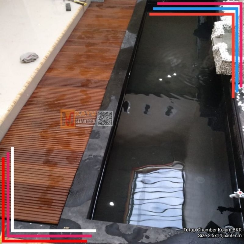 Jual Papan Kayu Tutup Chamber Filter Kolam Aquarium Decking Bengkirai