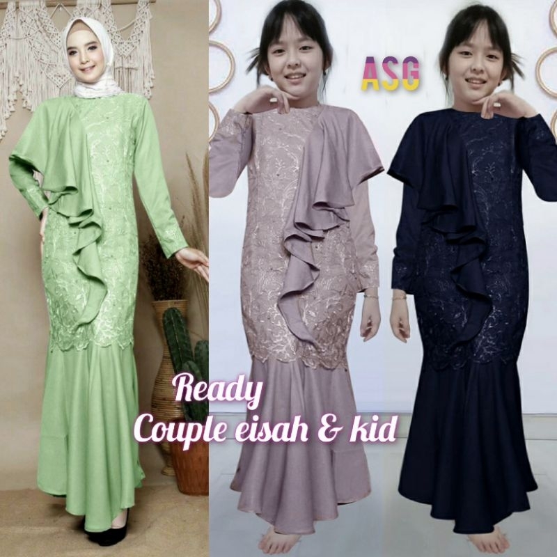 Jual Model Baru Gamis Eisah Duyung S M L Xl Xxl Brukat Couple Ibu