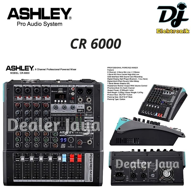 Jual Power Mixer Ashley CR 6000 CR6000 4 Channel Shopee Indonesia