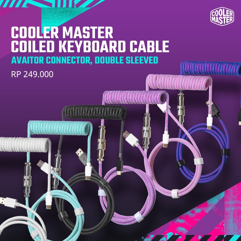 Jual Cooler Master Coiled Cable Type C For Mechanical Gaming Keyboard