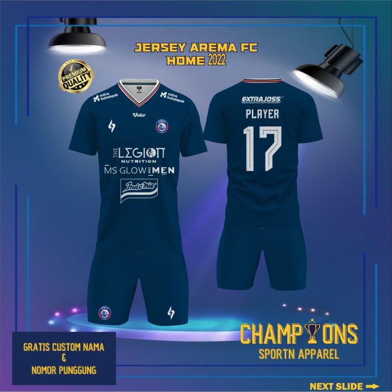 Jual Jersey Arema Fc Home Liga Full Printing Free Custom