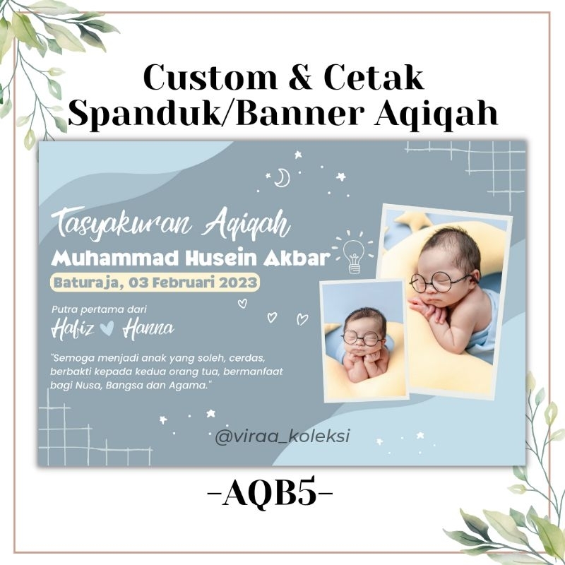 Jual Cetak Banner Spanduk Tasyakuran Aqiqah Desain Custom Shopee